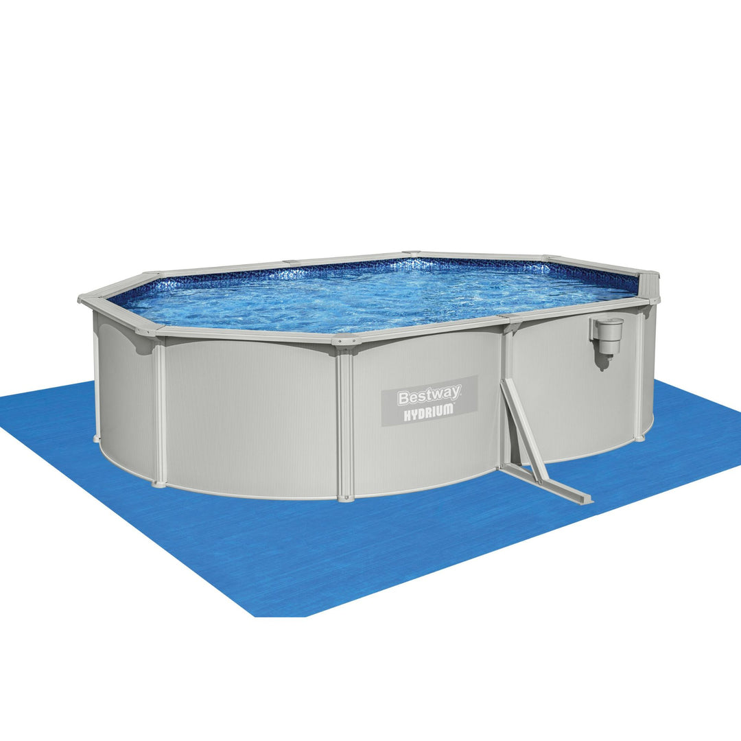 Bestway Hydrium 16’5” x 12’ x 48” Steel Wall Oval Above Ground Swimming Pool Set