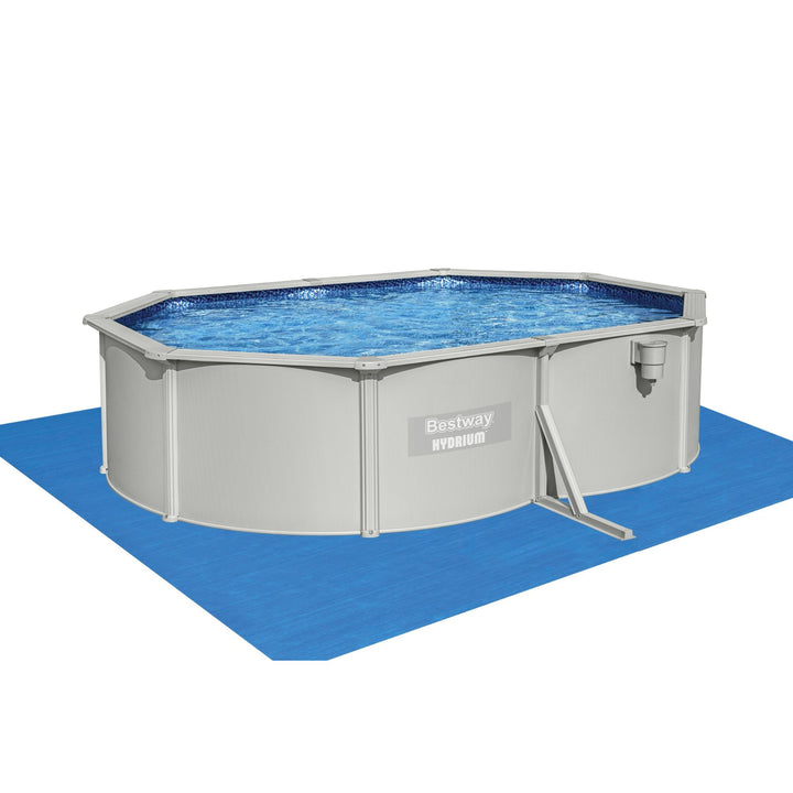 Bestway Hydrium 16’5” x 12’ x 48” Steel Wall Oval Above Ground Swimming Pool Set