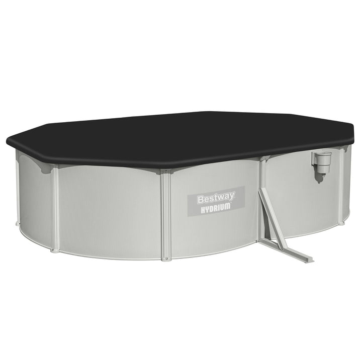 Bestway Hydrium 16’5” x 12’ x 48” Steel Wall Oval Above Ground Swimming Pool Set