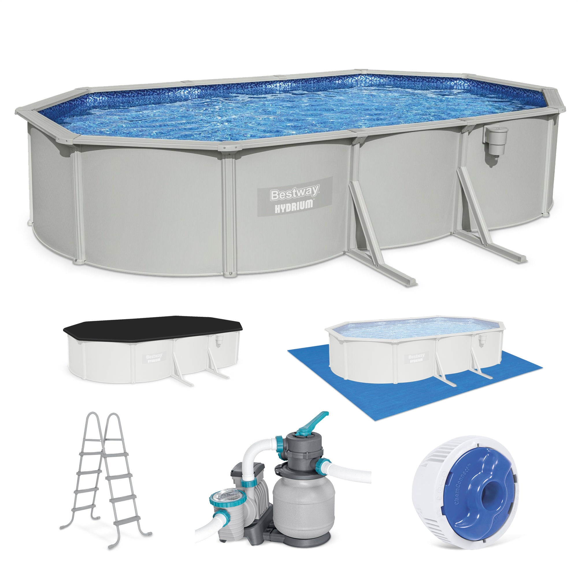 Bestway Hydrium Steel Wall Oval Above Ground Swimming Pool Set (For Parts)
