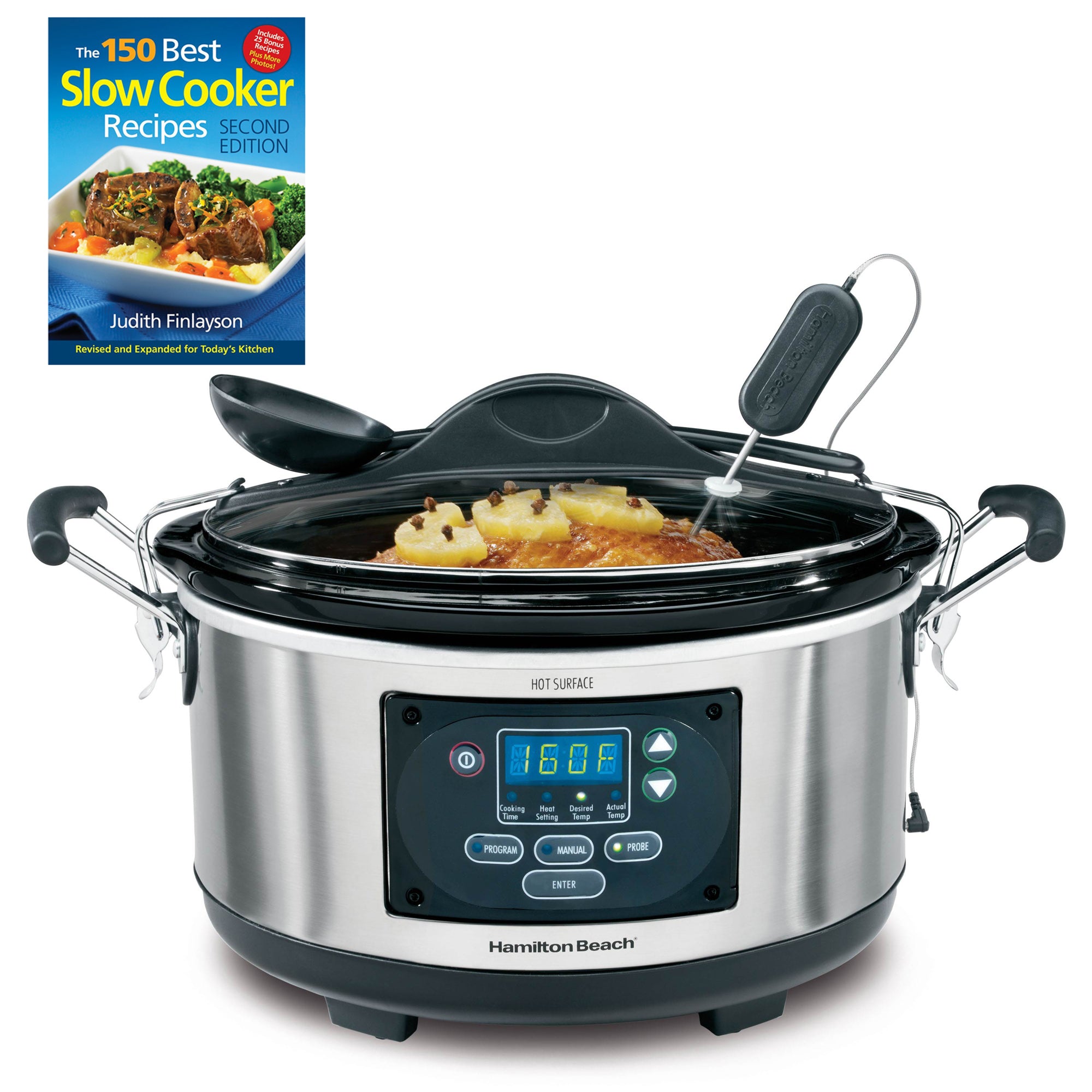 Hamilton Beach Set n' Forget 6 Qt Programmable Slow Cooker & 150 Recipe Cookbook