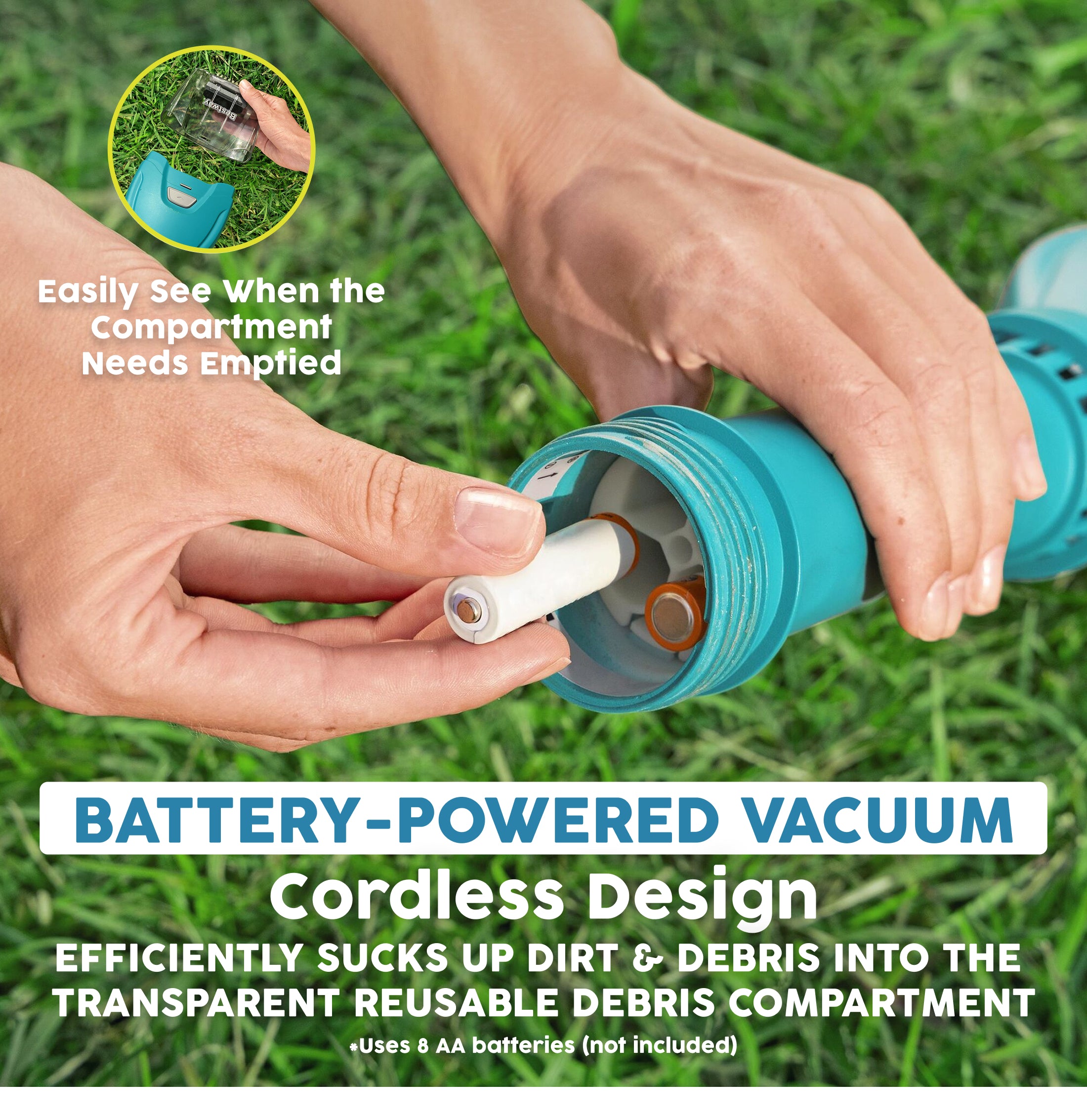 Bestway Cordless Pool Vacuum, AquaTech Vacuum Cleaner for Up to 10 Ft Pools - VMInnovations