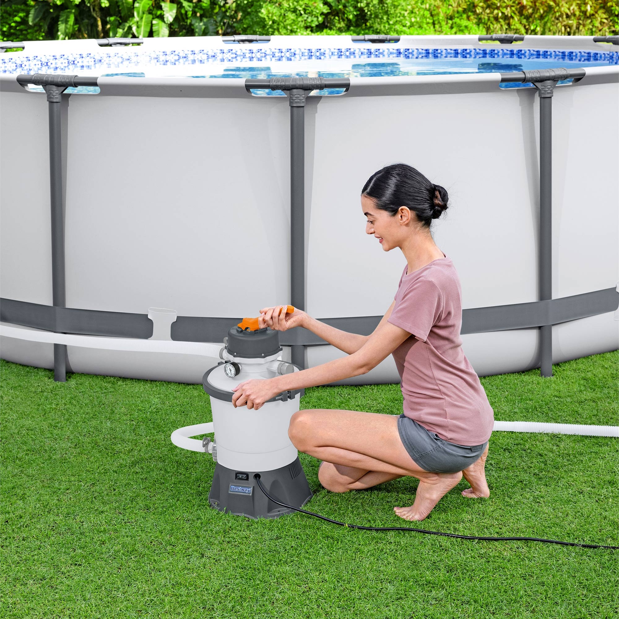 Bestway 800 Gal Sand Filter Pump with ChemConnect and Top Flange Clamp(Open Box) - VMInnovations