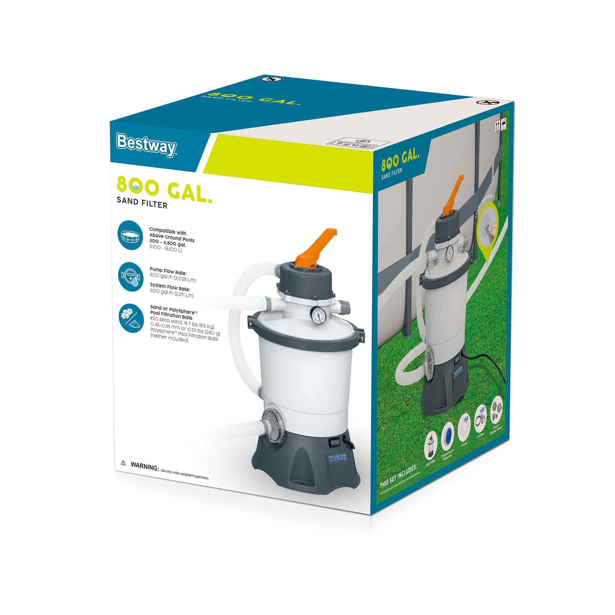 Bestway Flowclear 800 Gal Sand Filter Pump with ChemConnect (Used) - VMInnovations