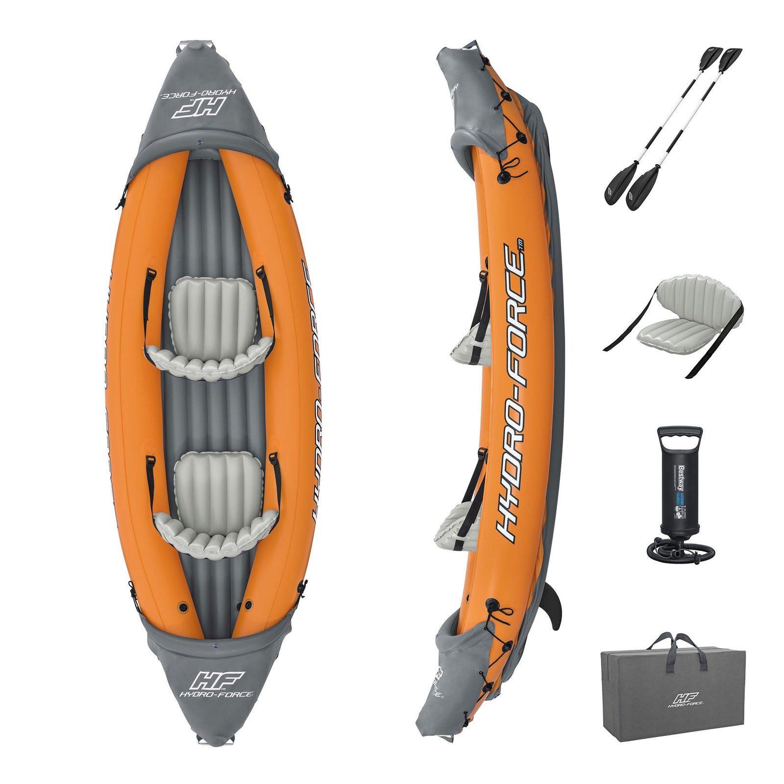 Hydro-Force 10 Foot by 6 Inch Rapid X2 Inflatable Kayak Set with Inflata-Shield - VMInnovations