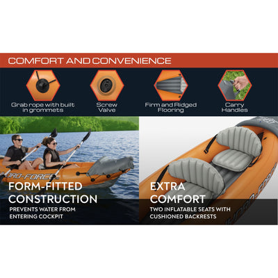 Hydro-Force 10' x 6" Rapid X2 Inflatable Kayak Set with Inflata-Shield(Open Box) - VMInnovations