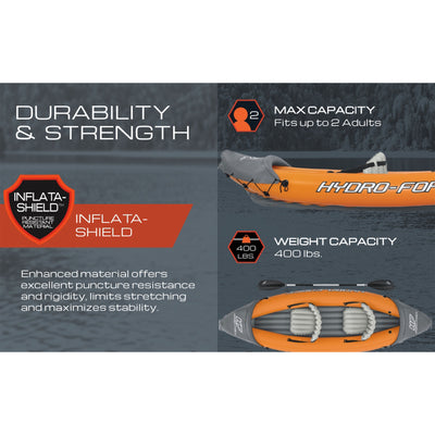 Hydro-Force 10' x 6" Rapid X2 Inflatable Kayak Set with Inflata-Shield(Open Box)