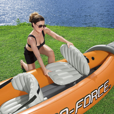Hydro-Force 10 Foot by 6 Inch Rapid X2 Inflatable Kayak Set with Inflata-Shield