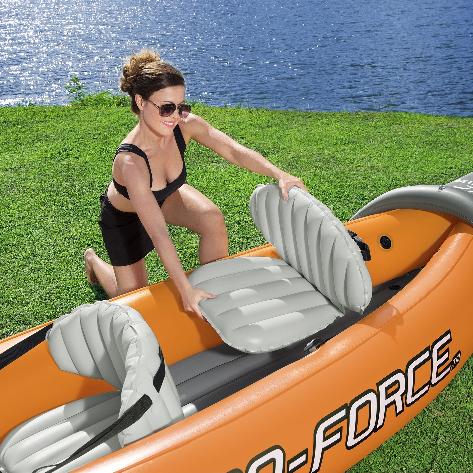 Hydro-Force 10 Foot by 6 Inch Rapid Inflatable Kayak Set w/Inflata-Shield (Used) - VMInnovations