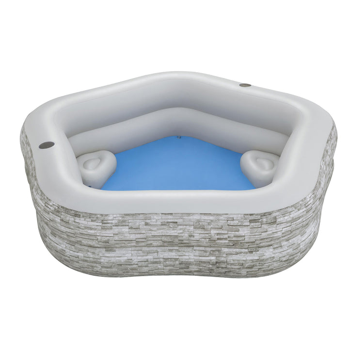 H20GO! TruPrint Stone Inflatable Kiddie Swimming Pool, 7' x 6'9" x 21" (Used)