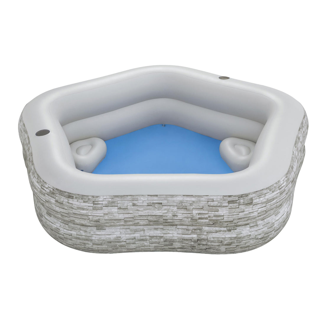 H20GO! TruPrint Stone Inflatable Kiddie Swimming Pool, 7' x 6'9" x 21"(Open Box)