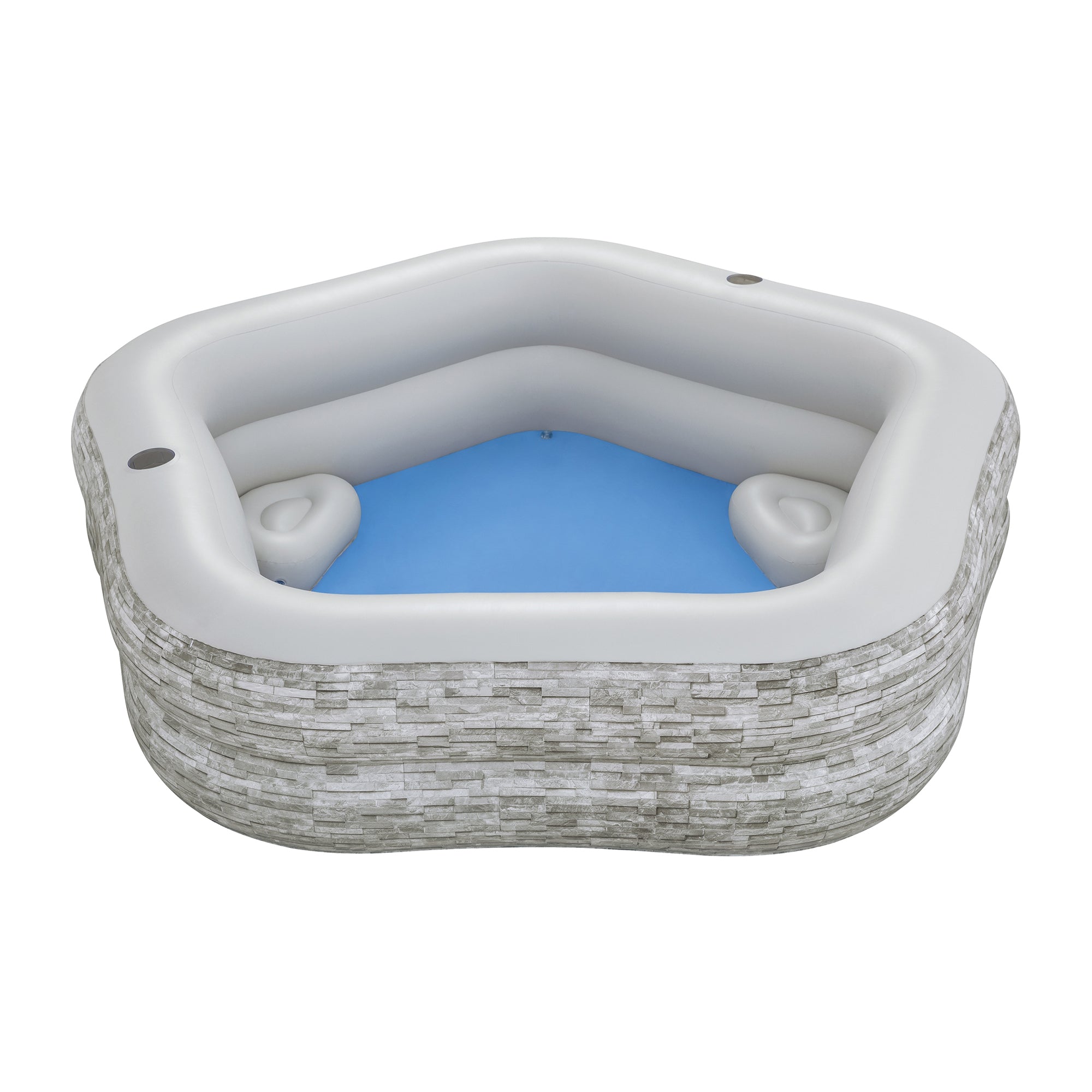 H20GO! TruPrint Stone Inflatable Kiddie Swimming Pool, 7' x 6'9" x 21", Gray