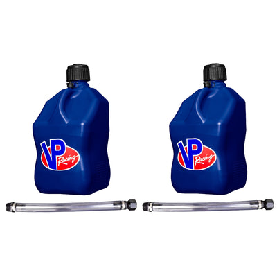 VP Racing Fuels Motorsport 5.5 Gallon Utility Jug and 14 In Hose, Blue (2 Pack)