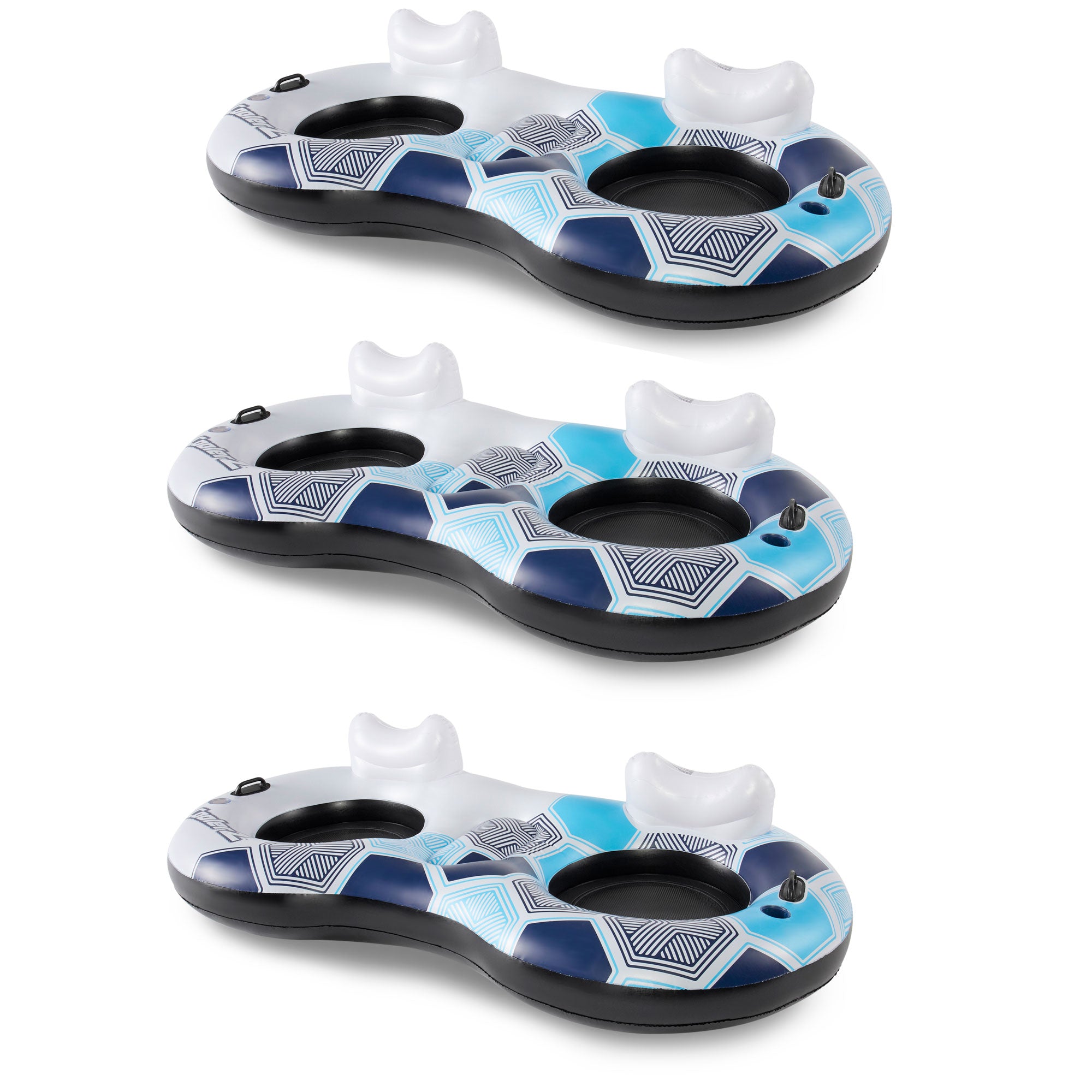 Bestway Rapid Rider Inflatable Round 2 Person Water Tube w/ Handles (3 Pack) - VMInnovations
