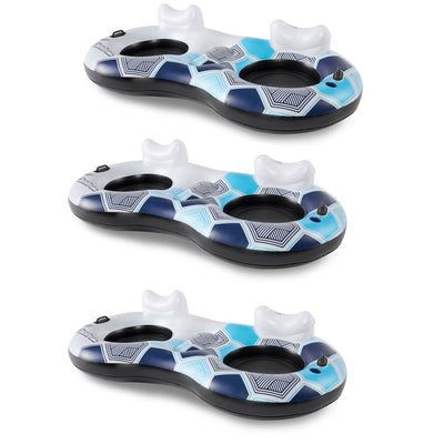 Bestway Rapid Rider Inflatable Round 2 Person Water Tube w/ Handles (3 Pack) - VMInnovations