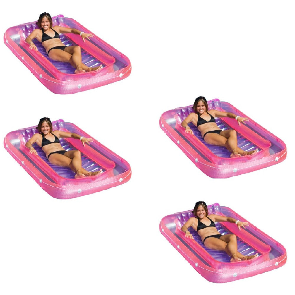 Swimline 71" Swimming Pool Inflatable Suntan Lounge Water Raft Float (4 Pack) - VMInnovations