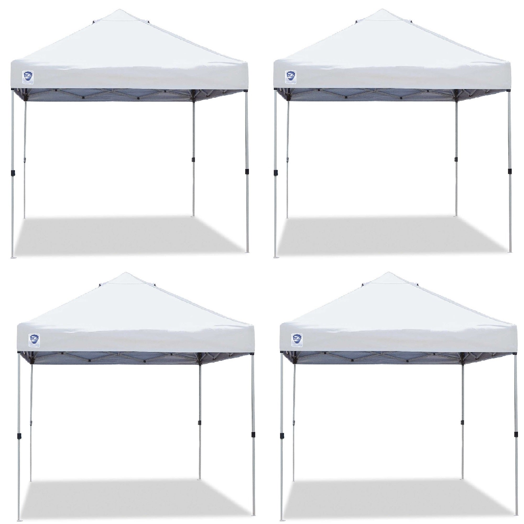 Z-Shade 10' x 10' Straight Leg Portable Instant Shade Tent, White (4 Pack) - VMInnovations