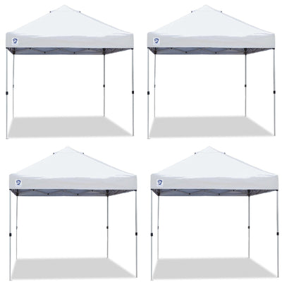 Z-Shade 10' x 10' Straight Leg Portable Instant Shade Tent, White (4 Pack) - VMInnovations