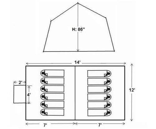 Tahoe Gear Ottawa 12 Person Cabin Frame 3-Season Family Tent - Open Box
