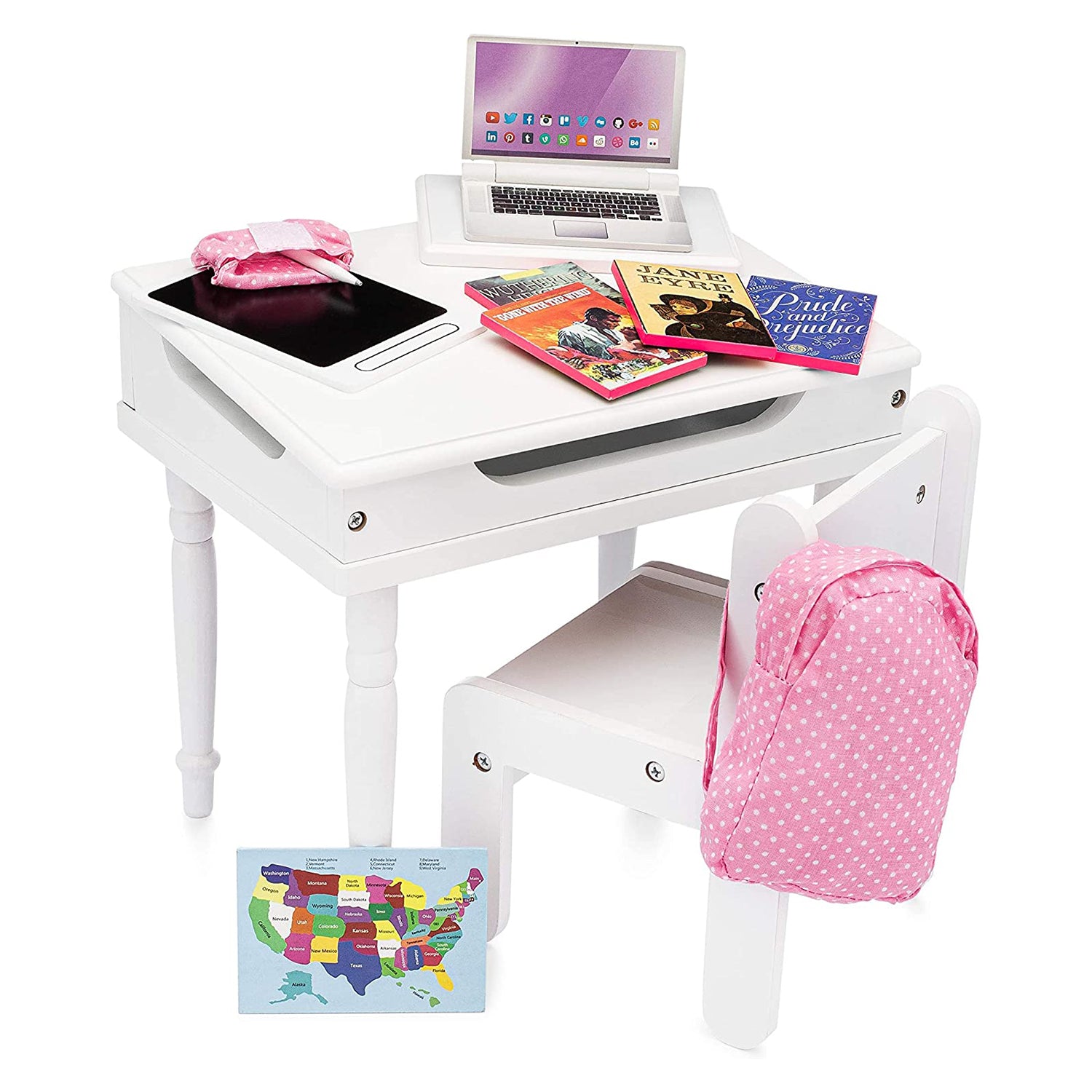 Playtime by Eimmie Classroom Playset w/ Desk, Chair, & Laptop (Open Box) - VMInnovations