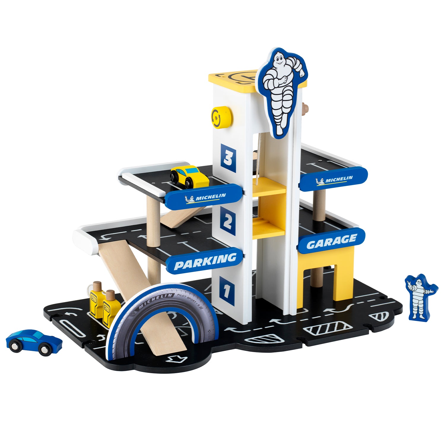 Theo Klein Michelin Car Service Station Kids Toy Play Set with 1 Car (Open Box) - VMInnovations