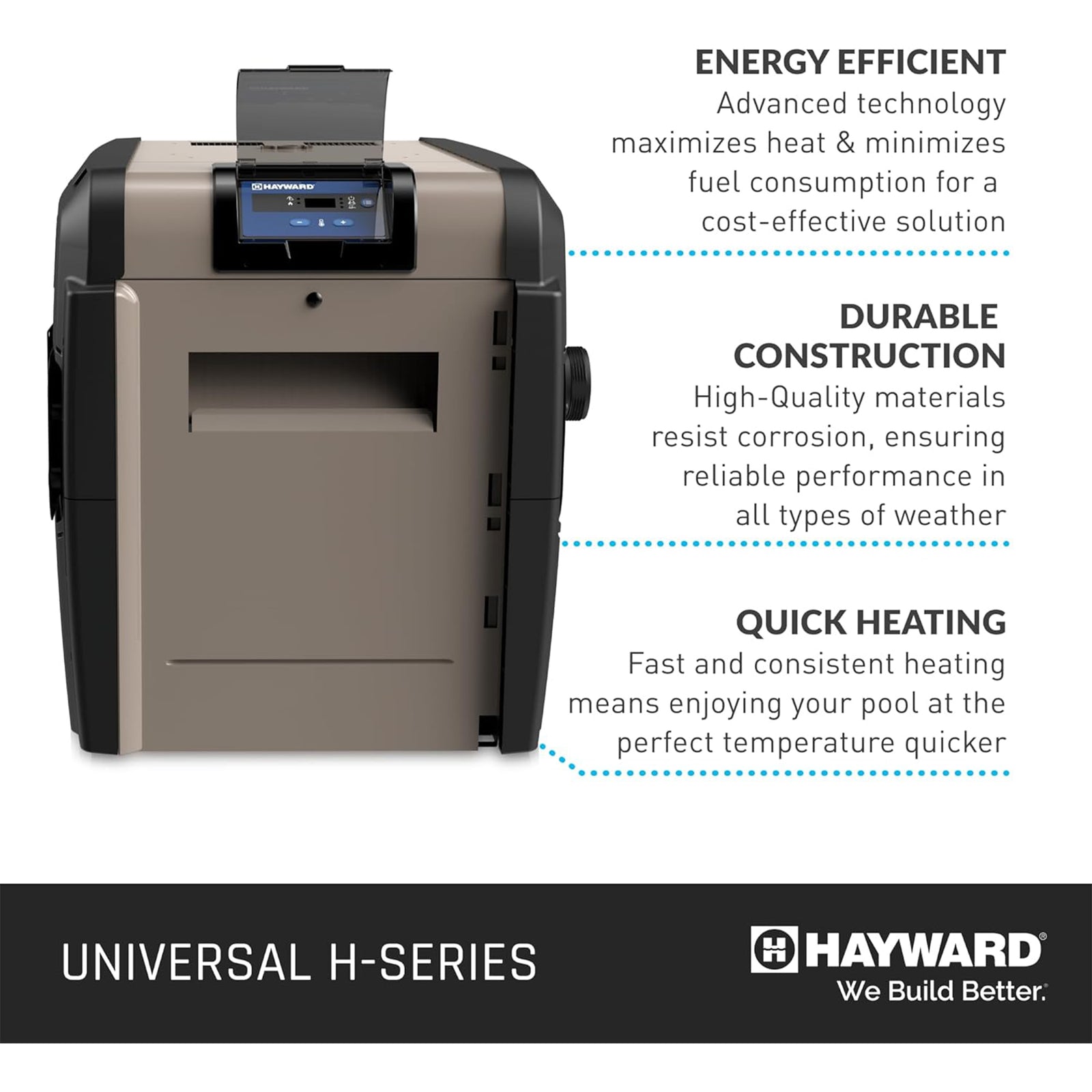 Hayward Universal H-Series 150,000 BTU Propane In-Ground Pool and Spa Heater - VMInnovations