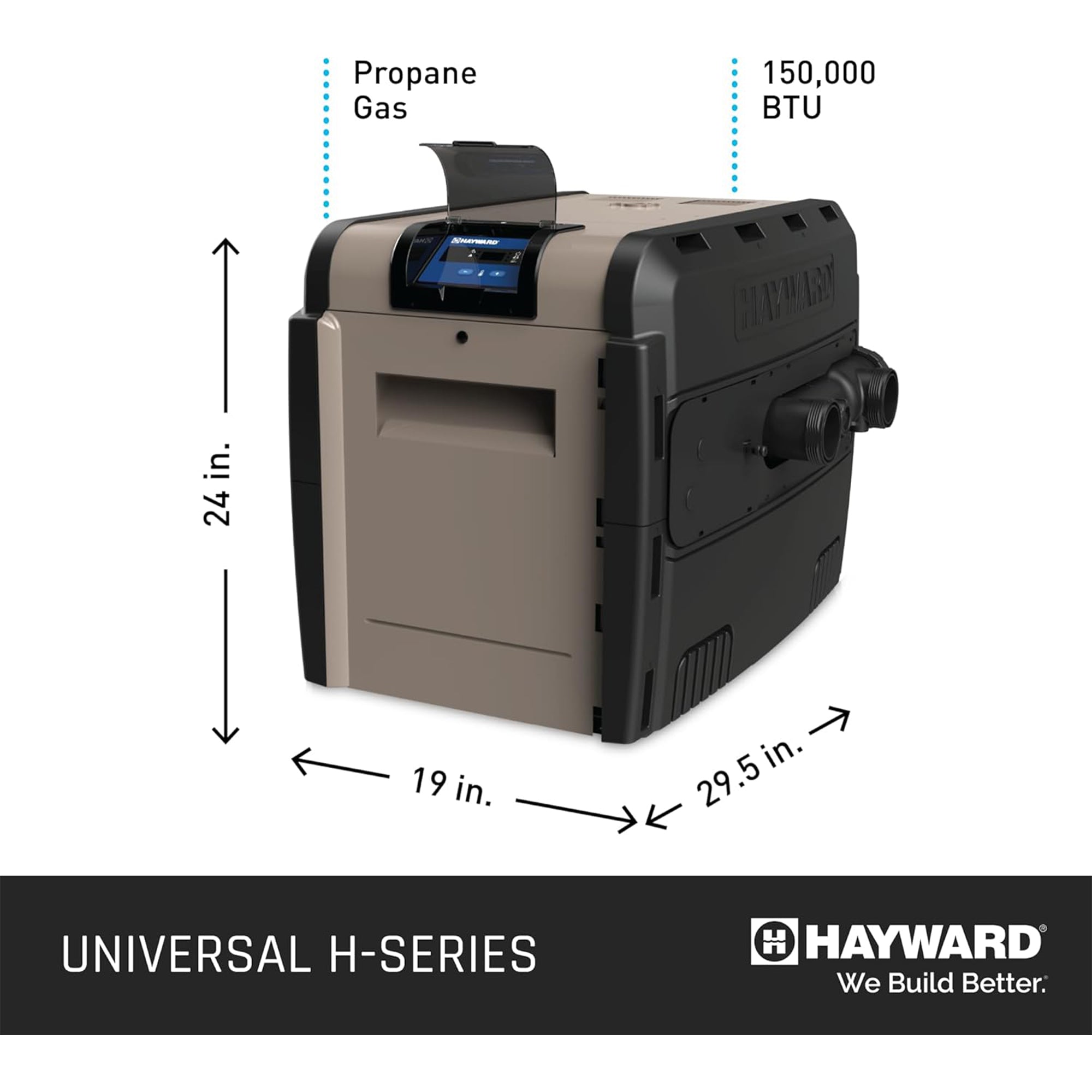 Hayward Universal H-Series 150,000 BTU Propane In-Ground Pool and Spa Heater - VMInnovations