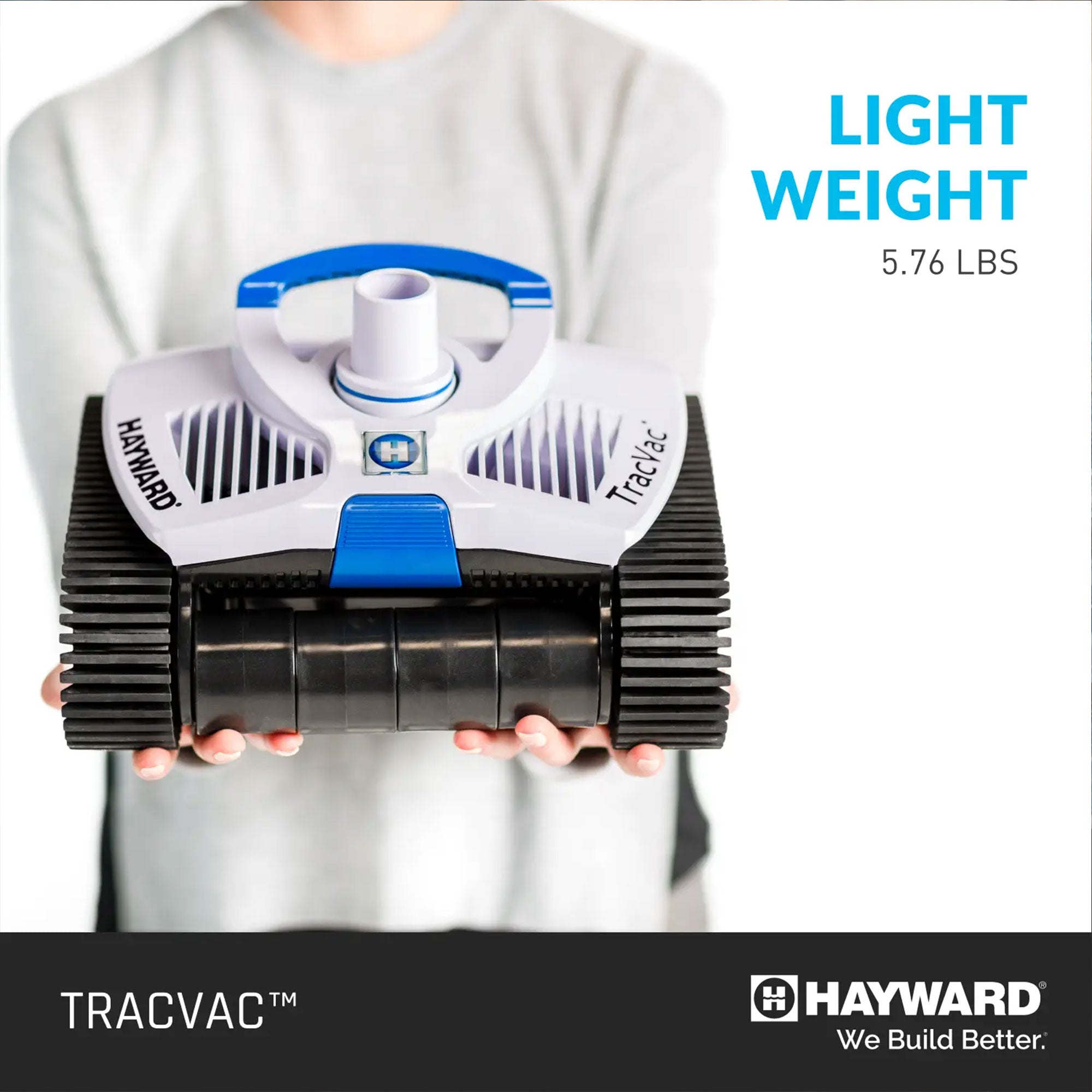 Hayward TracVac Lightweight Suction Vacuum Cleaner for In Ground Pools, White - VMInnovations