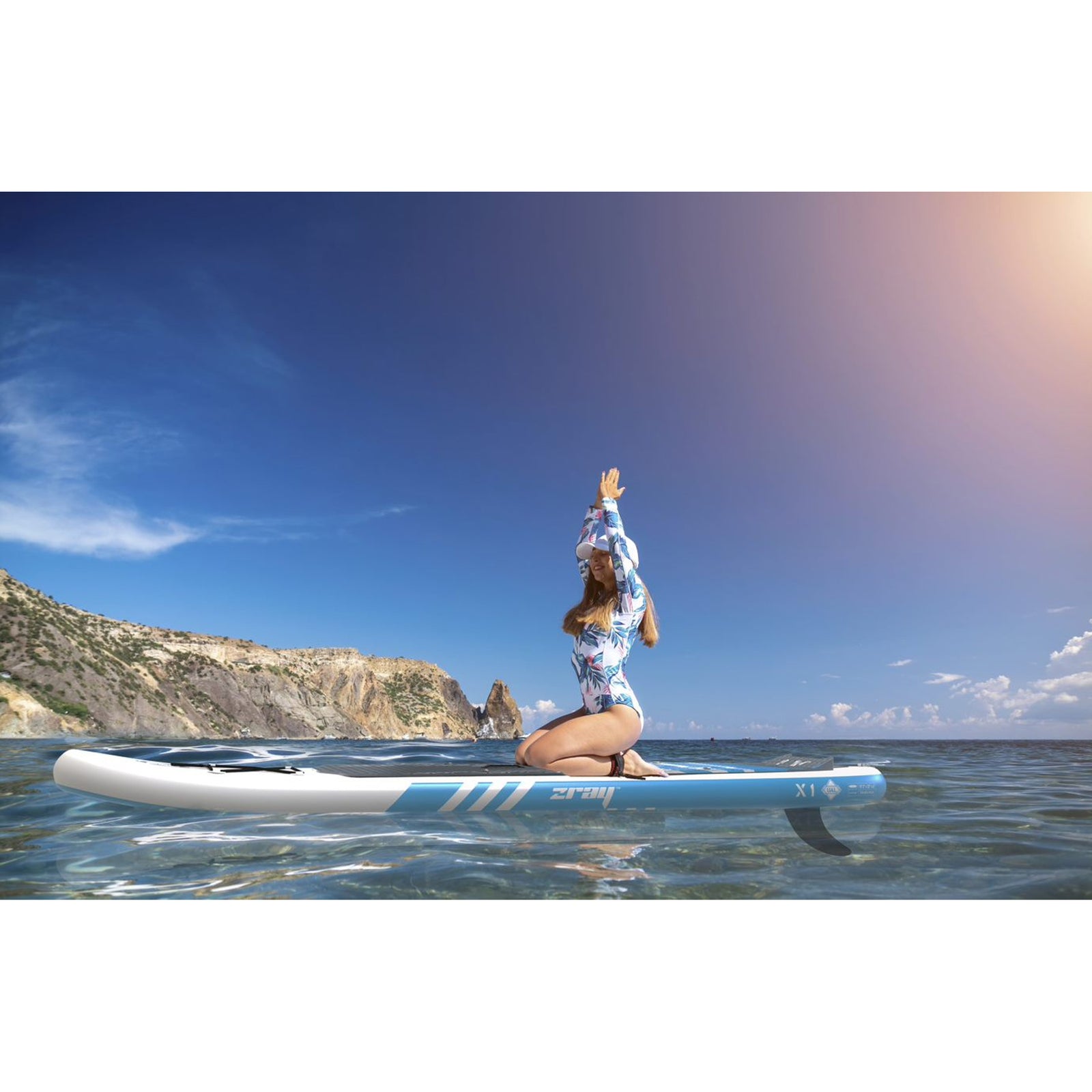 10'2" X-Rider X1 Inflatable SUP All Around Paddle Board Kit,Blue/White(Open Box) - VMInnovations