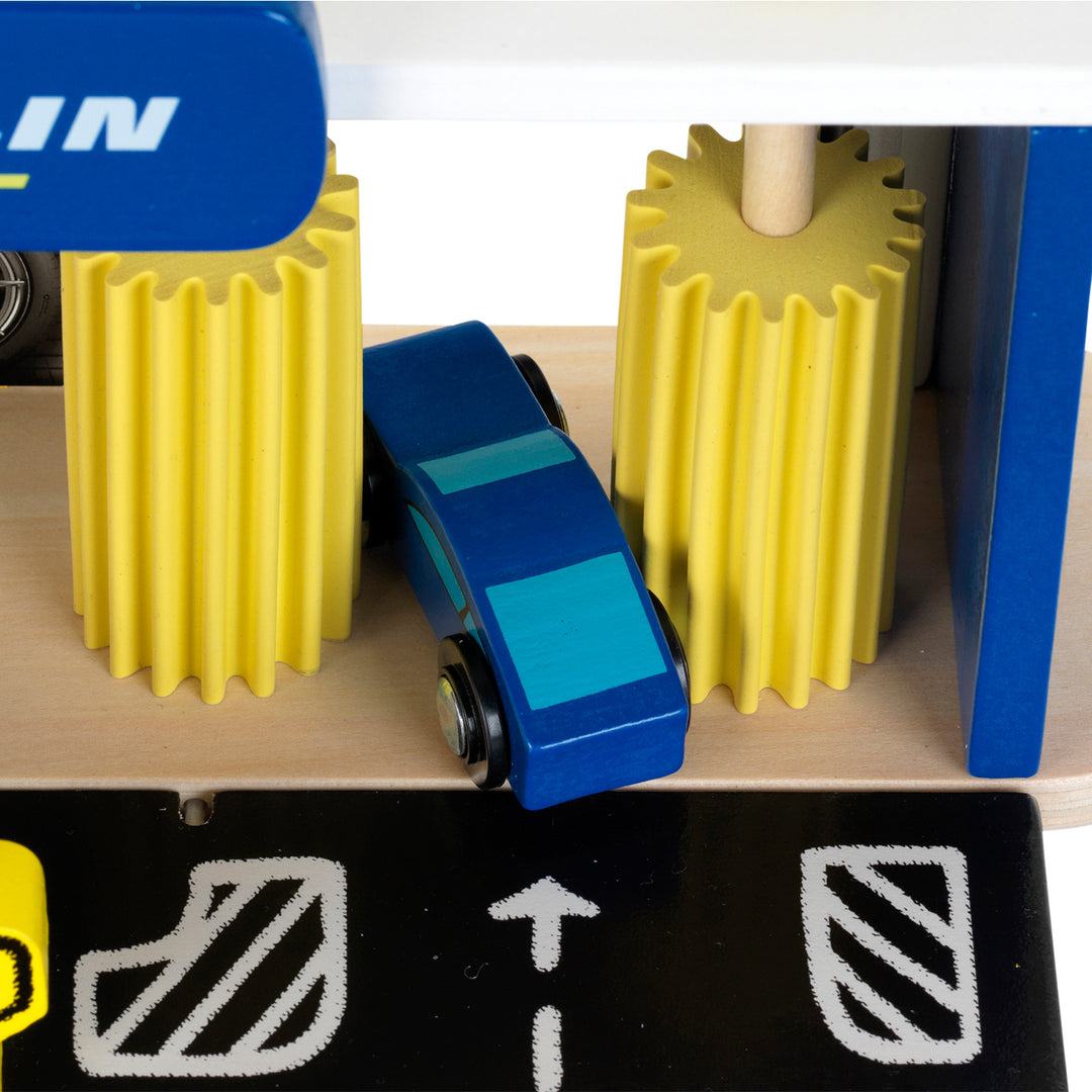 Theo Klein Michelin Car Service Station Kids Toy with 2 Cars for Ages 3 and Up