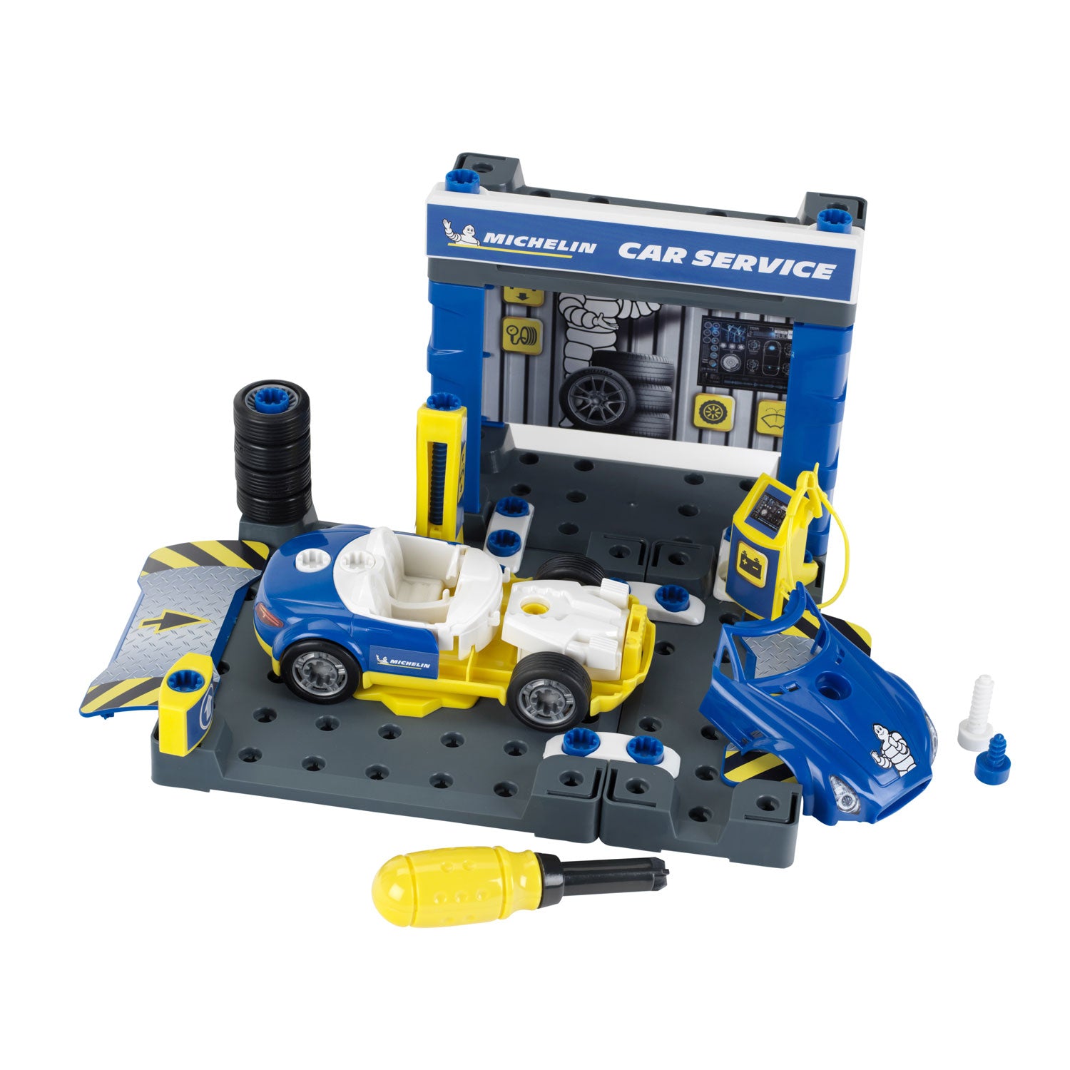 Theo Klein Michelin Car Service Station Kids Toy w/ Accessories (Open Box) - VMInnovations