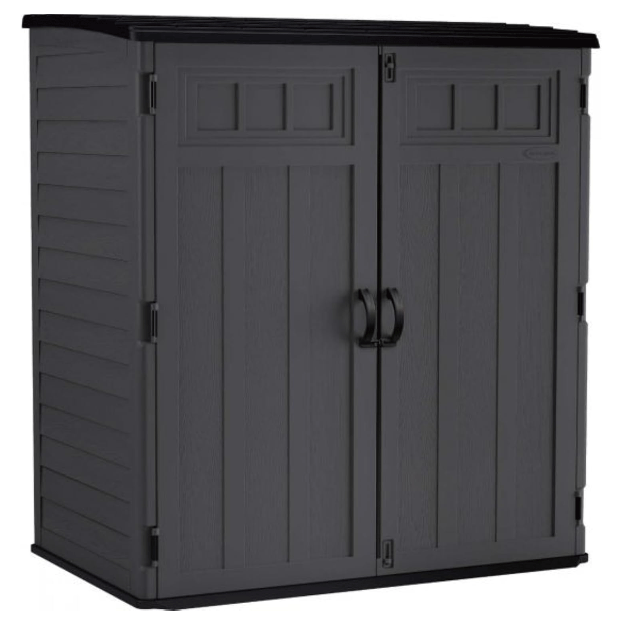 Suncast 106 Cubic Foot Extra Large Vertical Shed Storage for Patio, Peppercorn