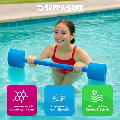 TRC Recreation Super Soft Fitness Gear Swim Bar, Aid for Aquatic Fitness, Blue - VMInnovations