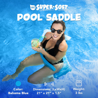 TRC Recreation Super Soft Foam Water Saddle Pool Lounger Float, Bahama Blue - VMInnovations