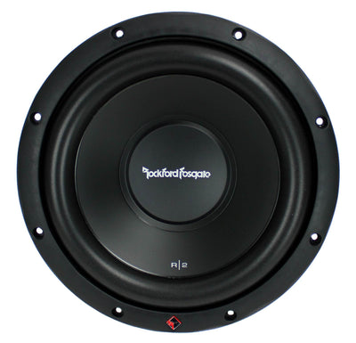 QPower 2 Hole 10 Inch Subwoofer Box and Rockford Fosgate R2D2 Subwoofer (2 Pack) - VMInnovations