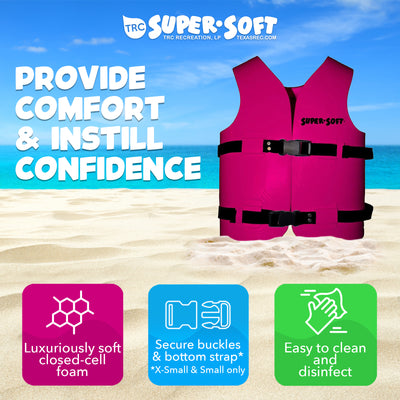 TRC Recreation Super Soft Life Jacket Swim Vest, Medium, Flamingo Pink(Open Box) - VMInnovations