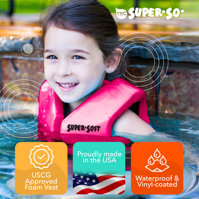 TRC Recreation Super Soft Child Life Jacket Swim Vest, Medium, Flamingo Pink - VMInnovations