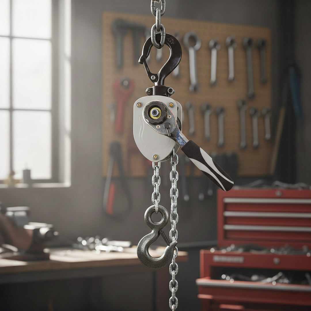 Shop Tuff 1/2 Ton Manual Lever Chain Hoist, 10 Ft Lift Height, Portable, Steel