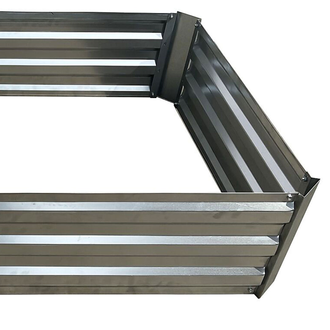 Yard Tuff Galvanized Steel Raised Garden Bed, Modern Outdoor Planter Box, Silver