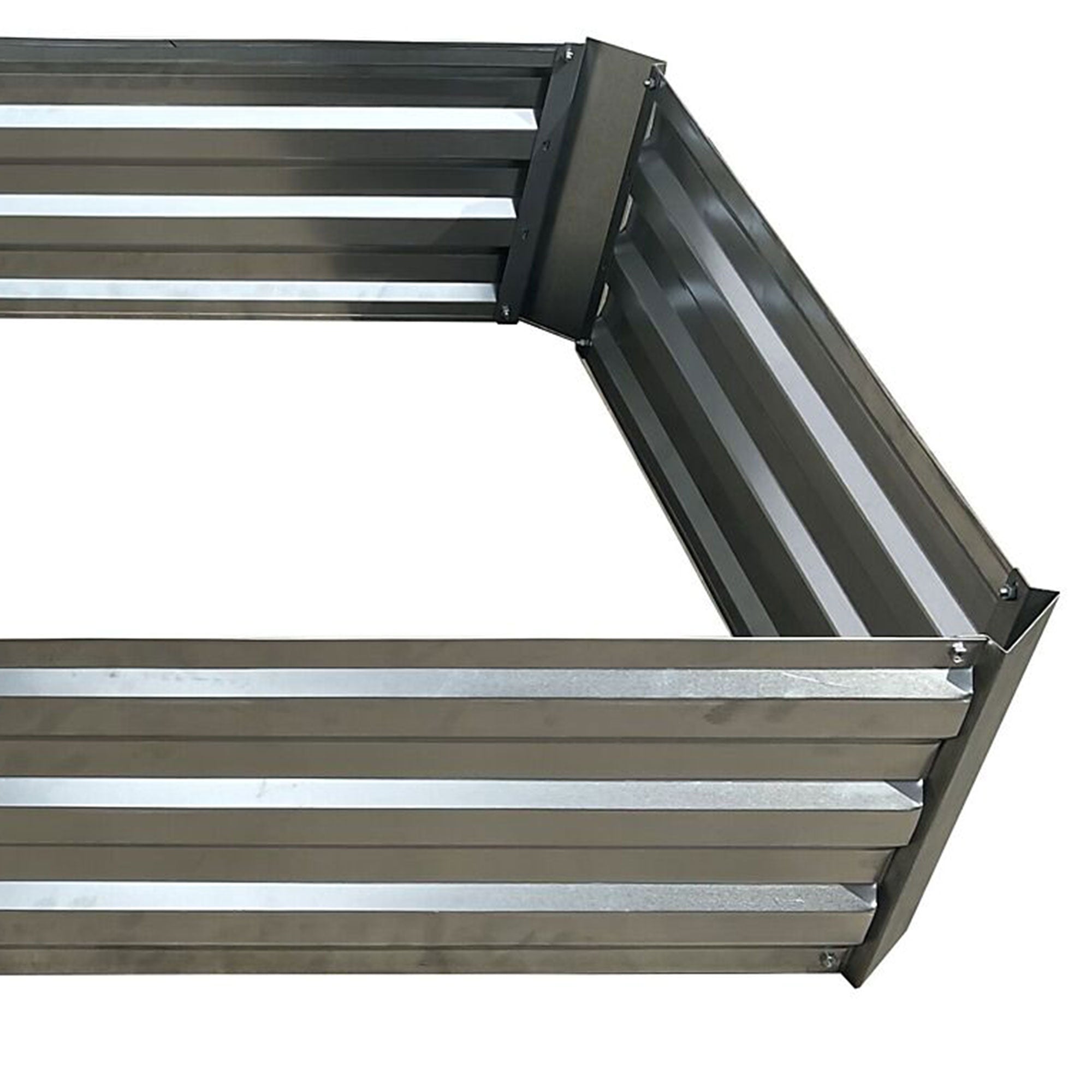 Yard Tuff Galvanized Steel Raised Garden Bed, Modern Outdoor Planter Box, Silver - VMInnovations