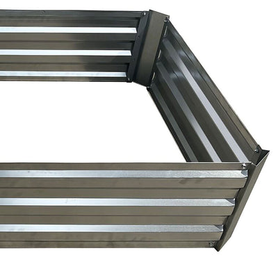 Yard Tuff Galvanized Steel Raised Garden Bed, Modern Outdoor Planter Box, Silver - VMInnovations