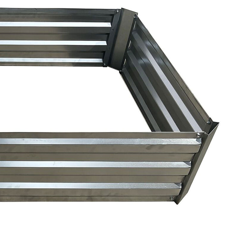 Yard Tuff Galvanized Steel Raised Garden Bed, Modern Outdoor Planter Box, Silver