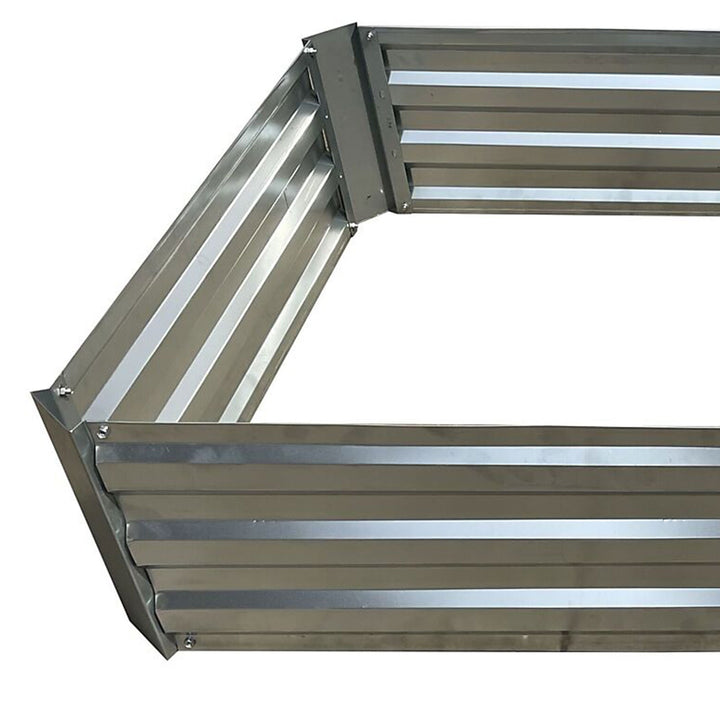 Yard Tuff Galvanized Steel Raised Garden Bed, Modern Outdoor Planter Box, Silver