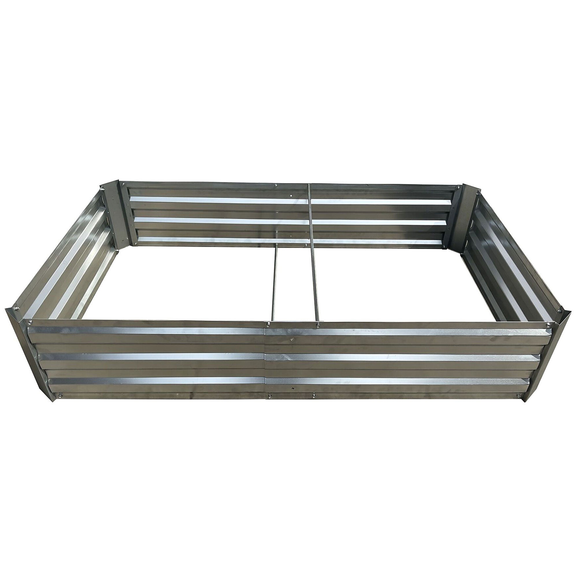 Yard Tuff Galvanized Steel Raised Garden Bed, Modern Outdoor Planter Box, Silver - VMInnovations