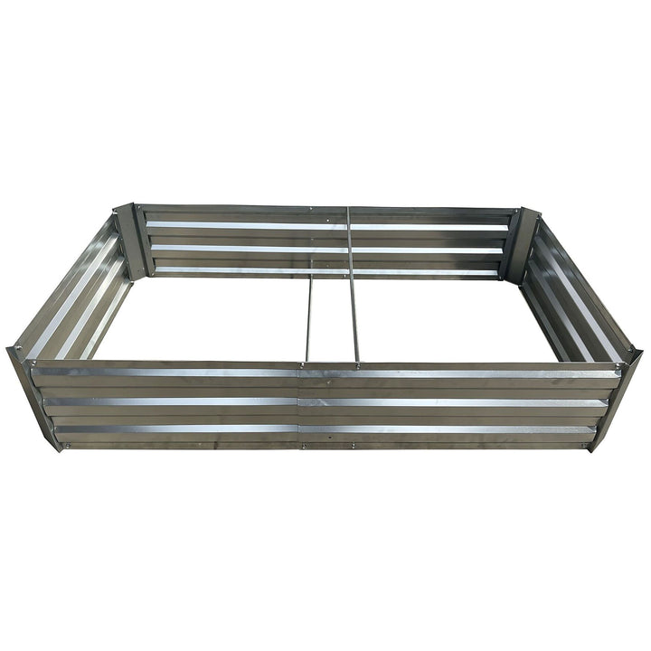 Yard Tuff Galvanized Steel Raised Garden Bed, Modern Outdoor Planter Box, Silver