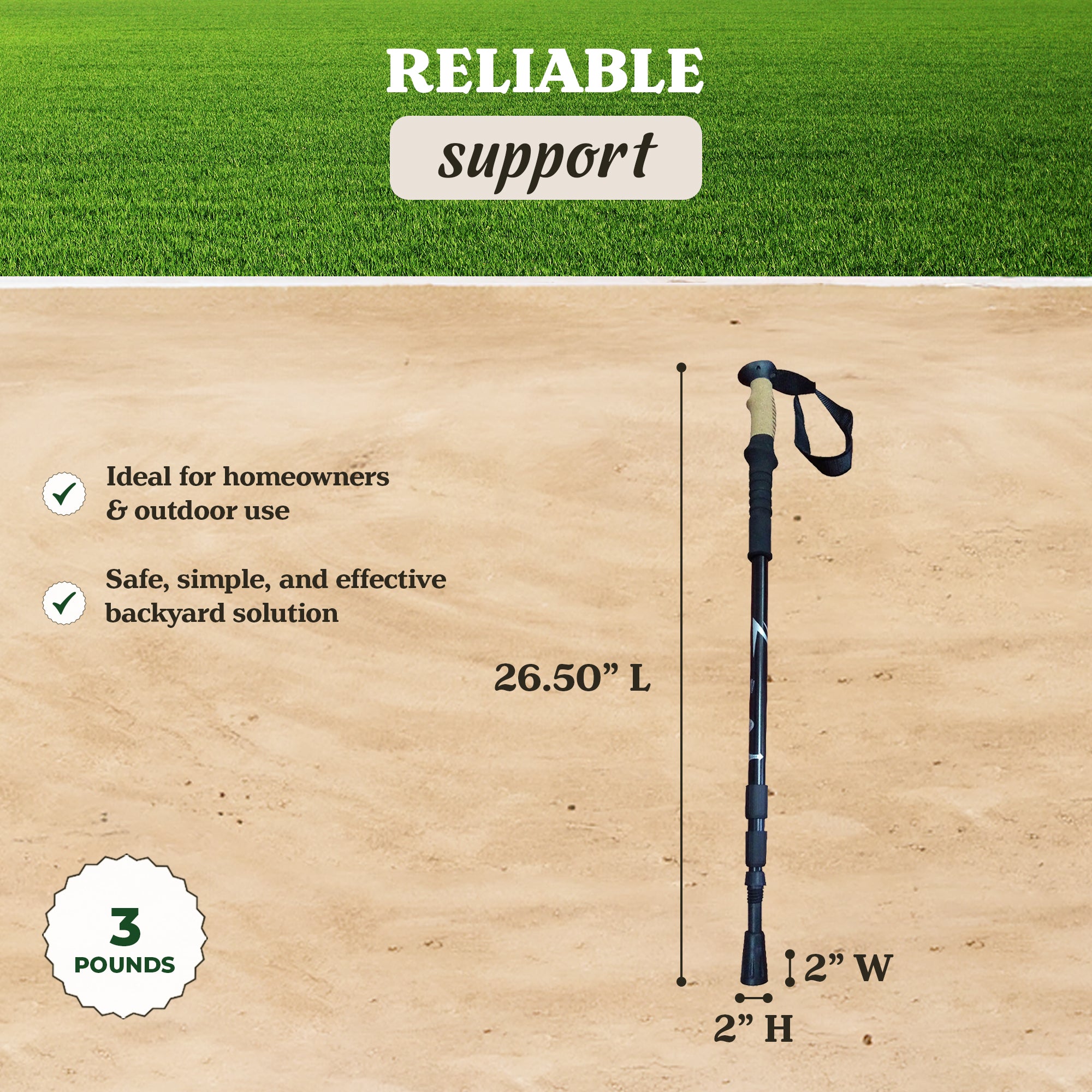 Yard Tuff Adjustable Hiking Poles, Lightweight Aluminum Walking Sticks(Open Box)