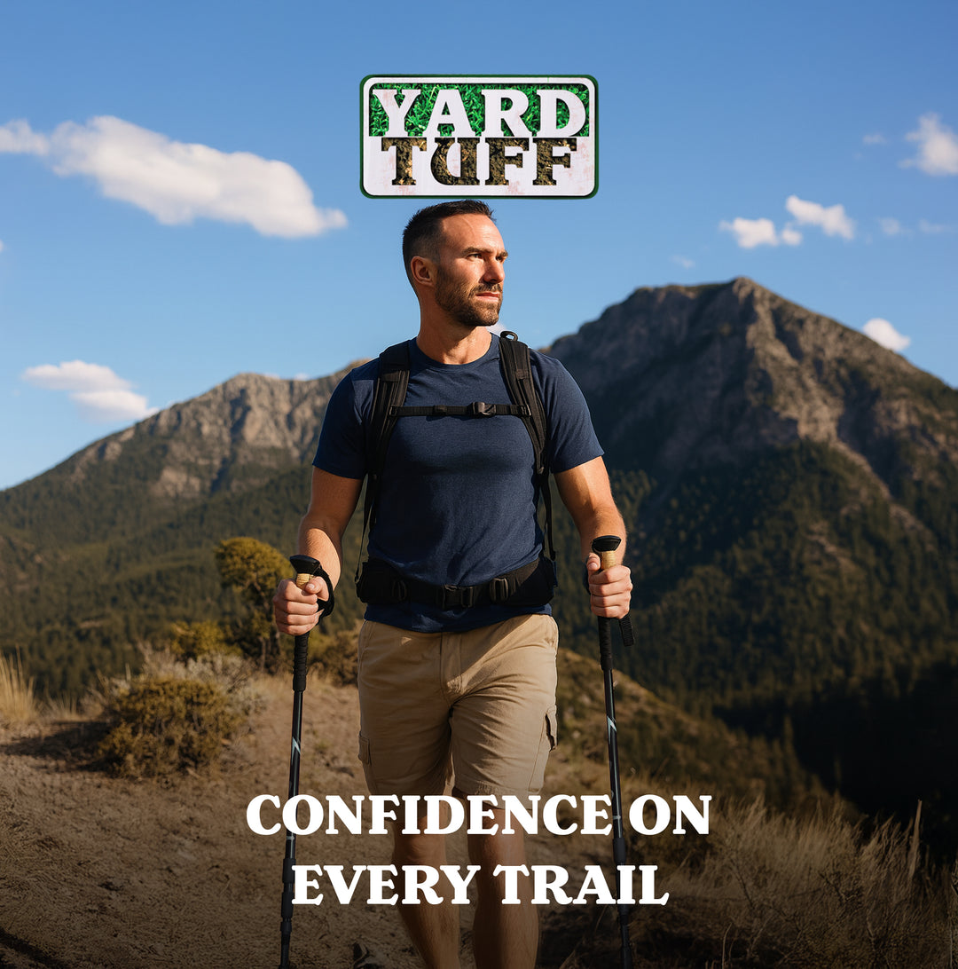 Yard Tuff Adjustable Hiking Poles, Lightweight Aluminum Walking Sticks, Set of 2