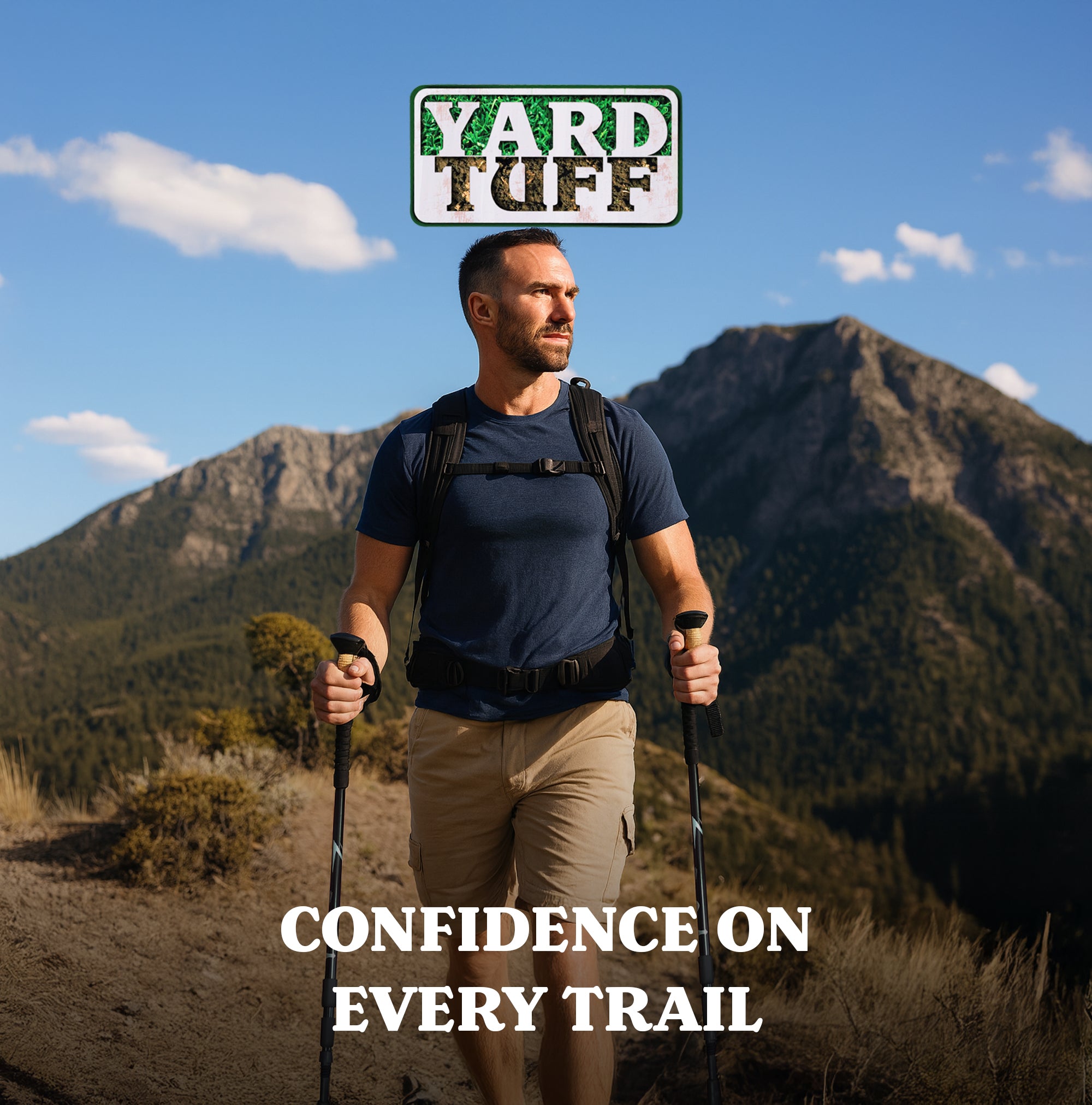 Yard Tuff Adjustable Hiking Poles, Lightweight Aluminum Walking Sticks(Open Box)