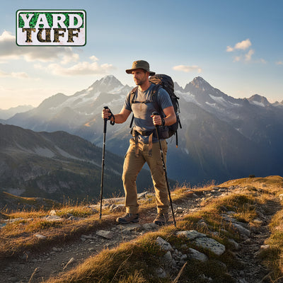 Yard Tuff Adjustable Hiking Poles, Lightweight Aluminum Walking Sticks(Open Box)