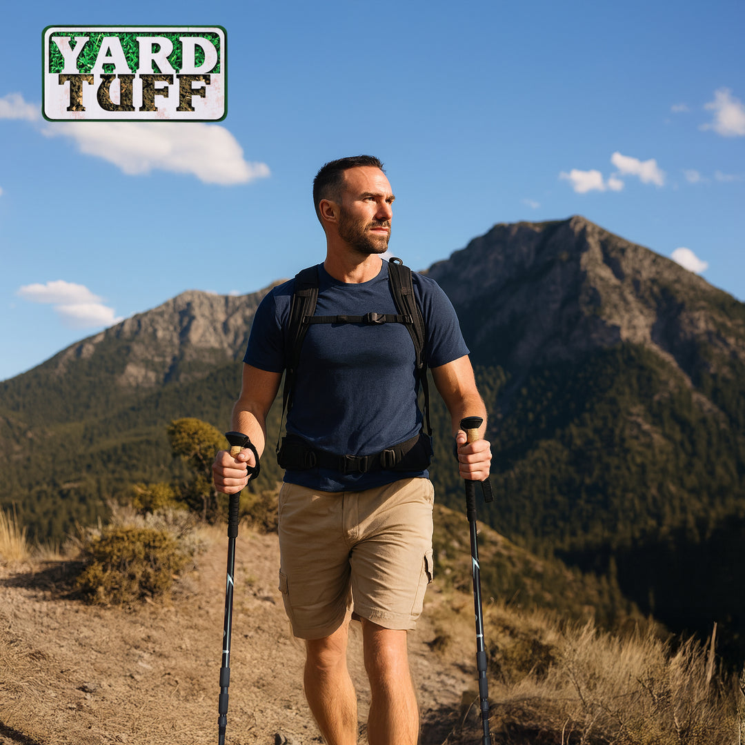 Yard Tuff Adjustable Hiking Poles, Lightweight Aluminum Walking Sticks, Set of 2
